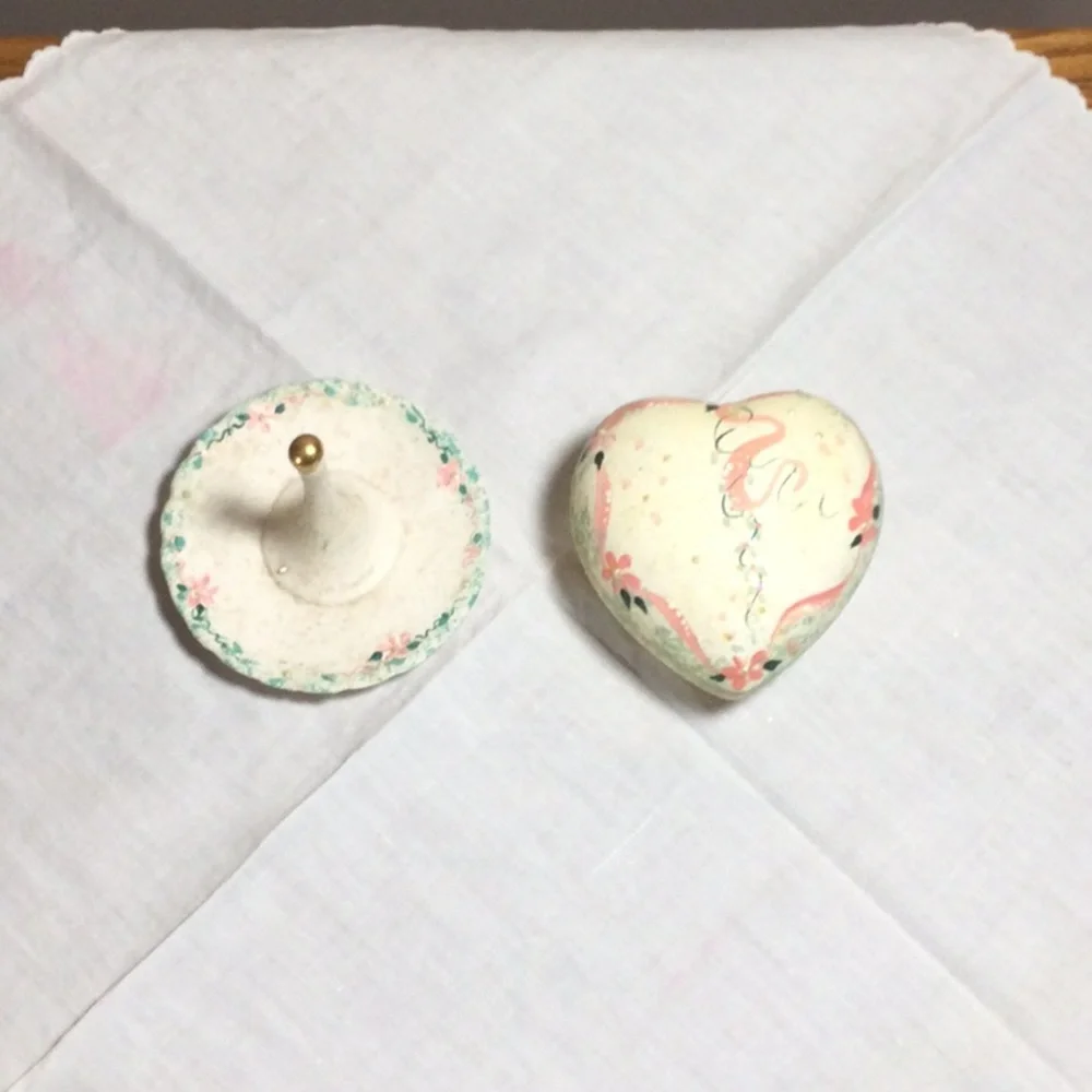 Matching Vintage Ring Holder and Trinket Box